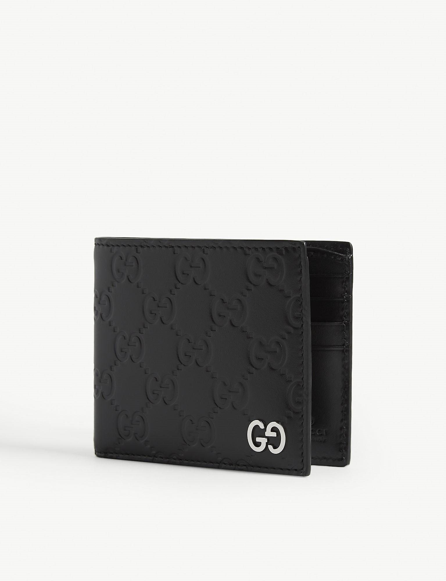 Gucci Dorian Monogram Leather Billfold In Black For Men - Save 48 - Lyst