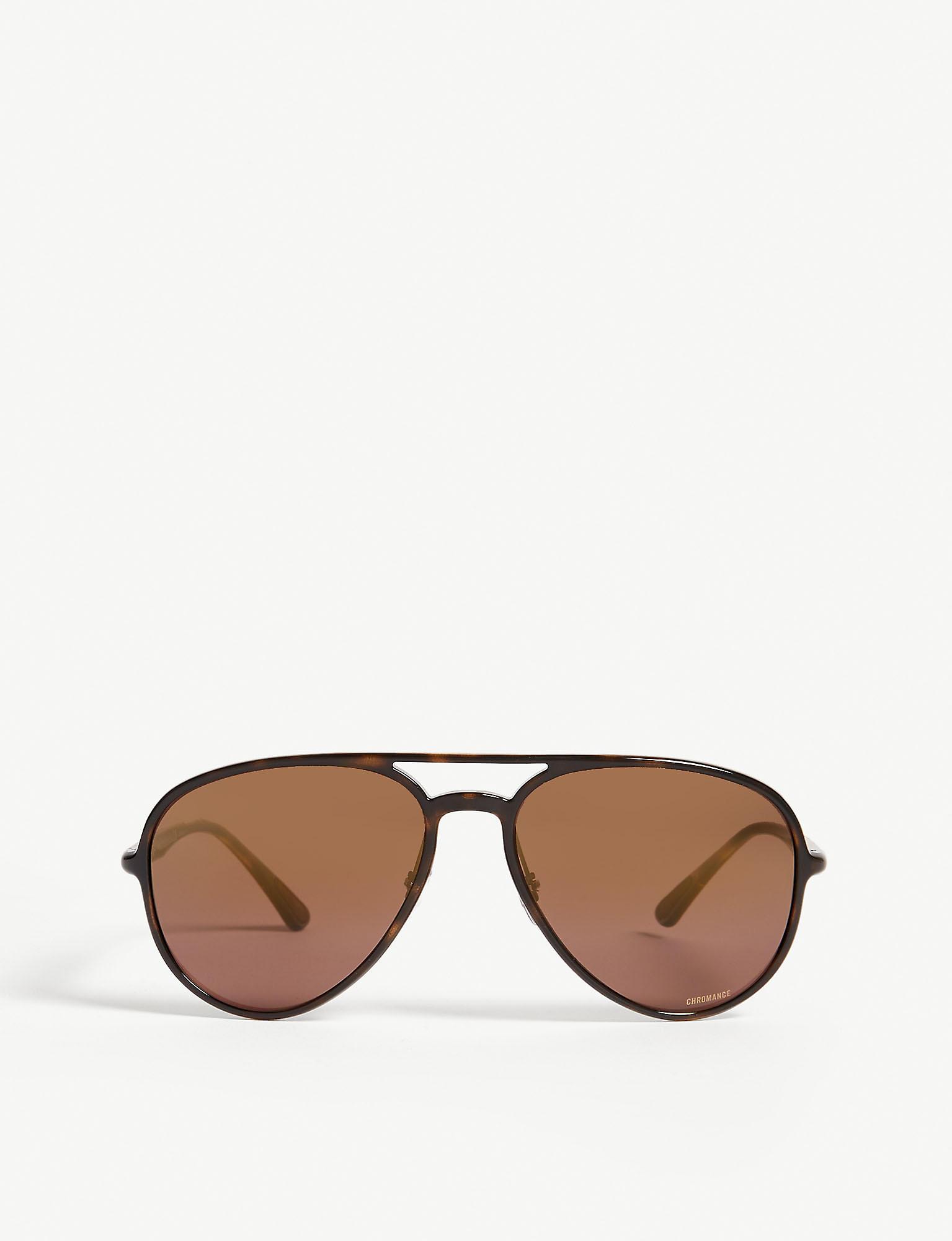 RayBan Rb4320 Chromance Aviator Havana Sunglasses in Brown Lyst