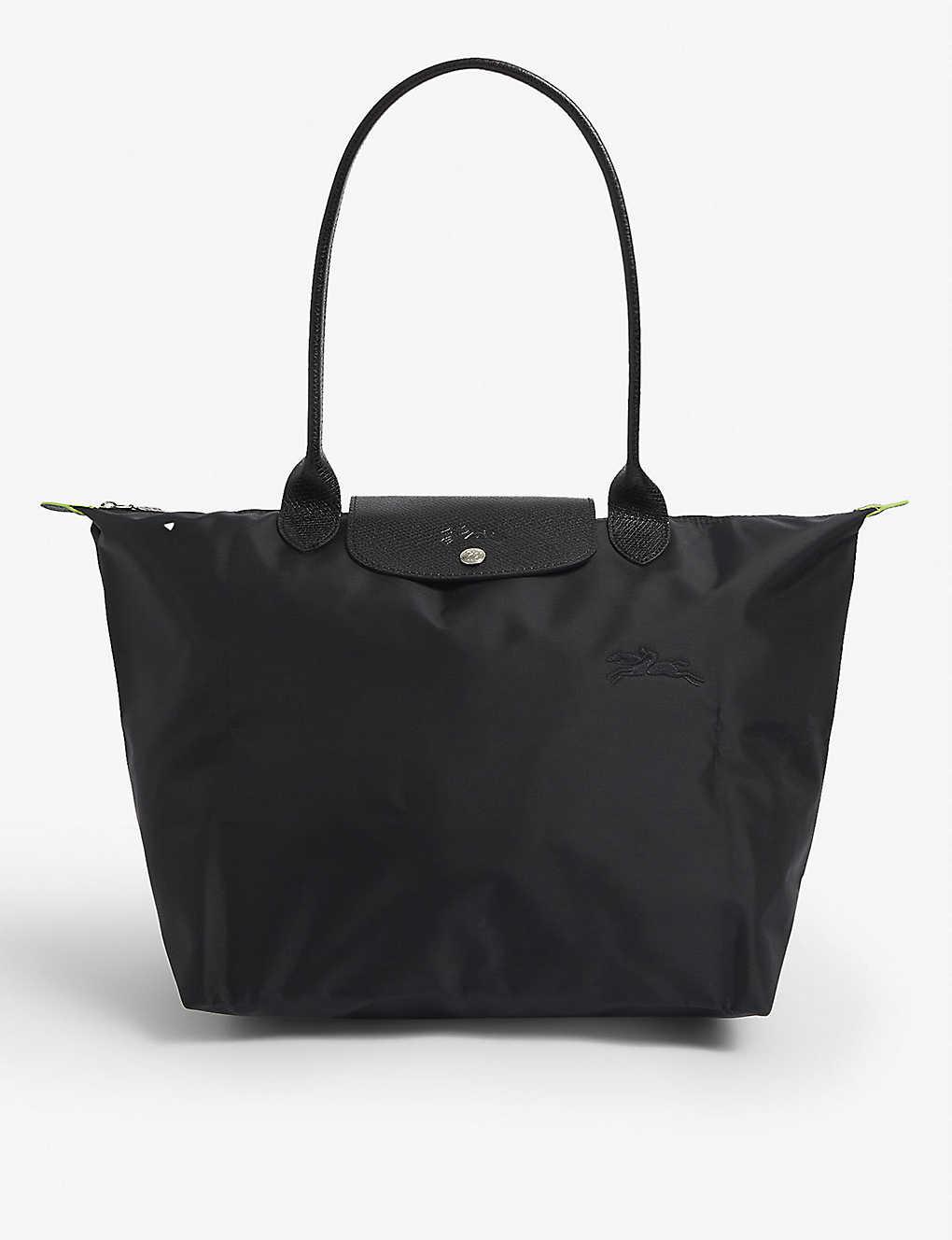 Longchamp Le Pliage Large Recycled-polyamide Tote Bag in Black | Lyst