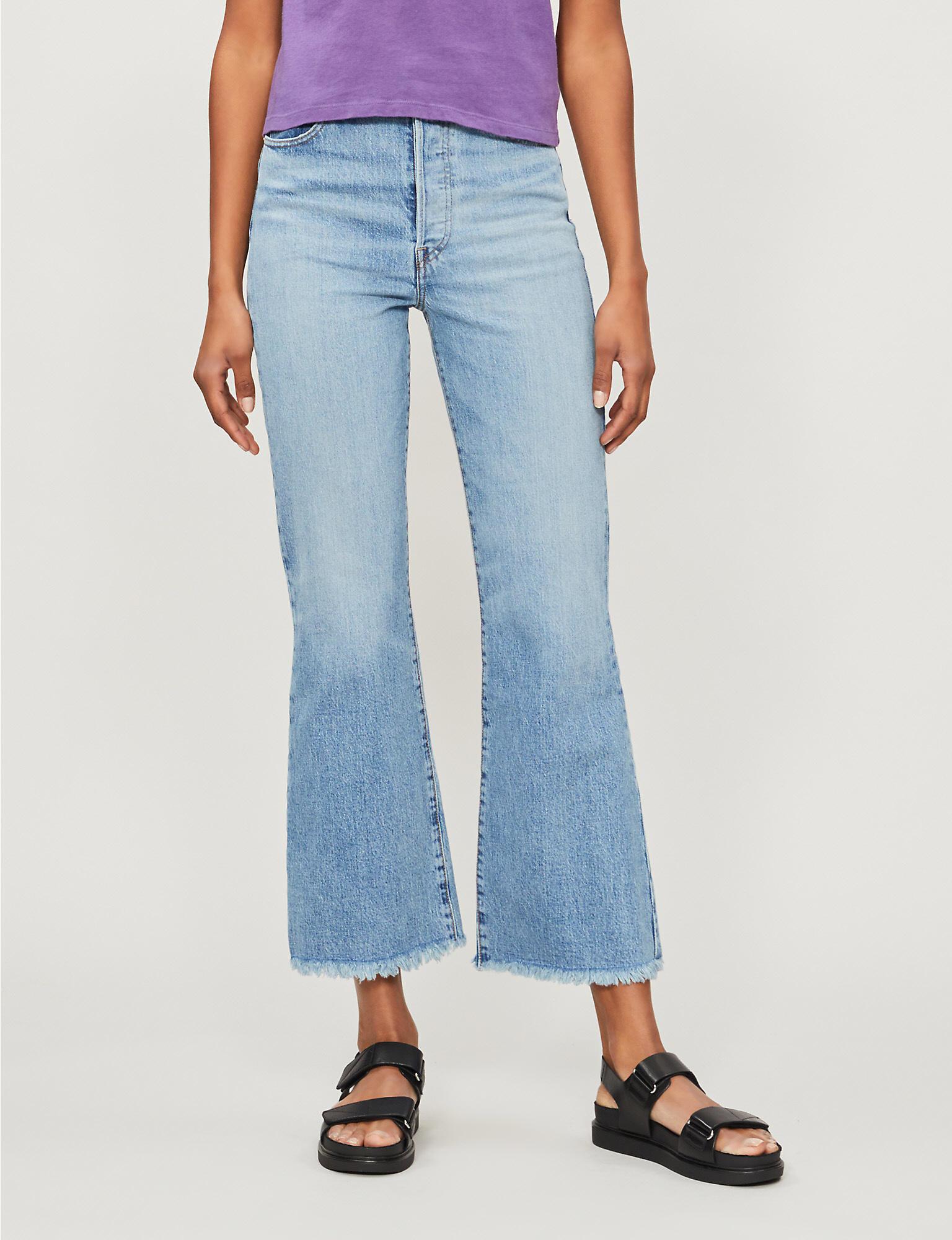 Levi's Denim Ribcage High-rise Flare Jeans in Blue - Lyst