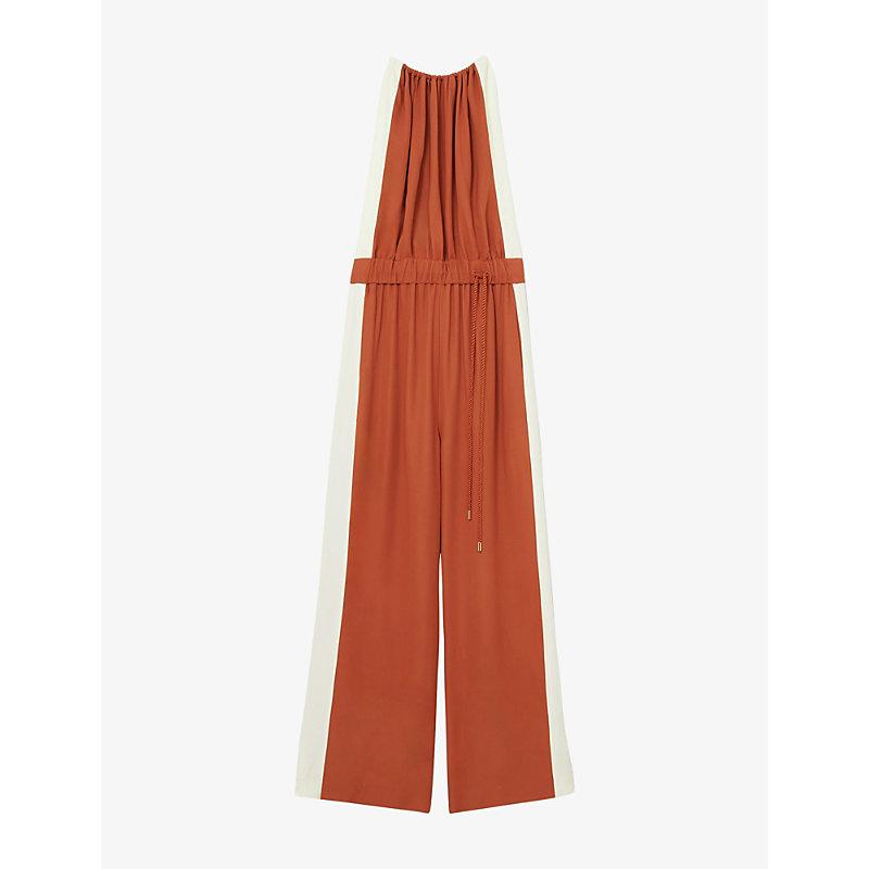 【新品】Reiss オレンジ ストライプサイド オールインワン Reiss Inez Side-Stripe Woven Jumpsuit in Orange | Lyst