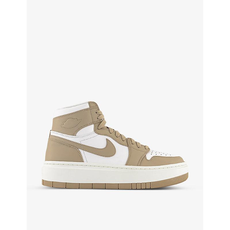Nike Air Jordan 1 Elevate Mid-top Leather Trainers 7. in Natural | Lyst