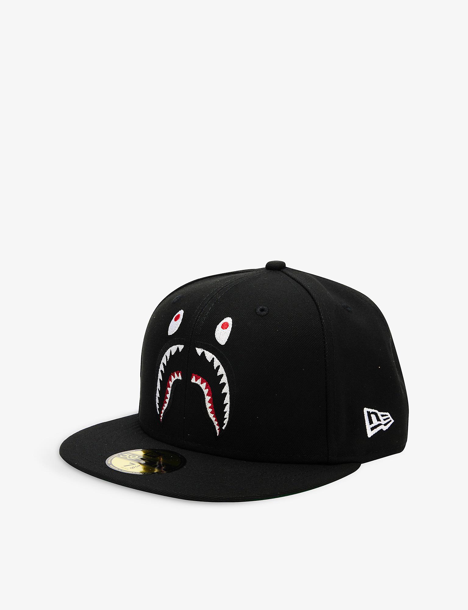 A Bathing Ape X New Era 59fifty Shark Logo-print Woven Cap in
