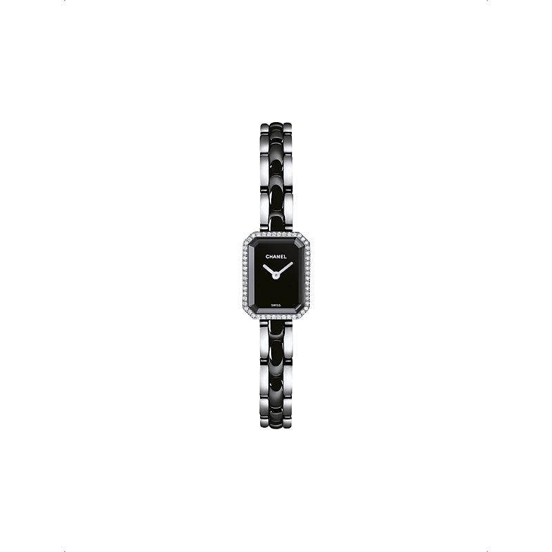 Chanel H2163 Première Ceramic Steel, Lacquer And 0.26ct Diamond Quartz  Watch in Black