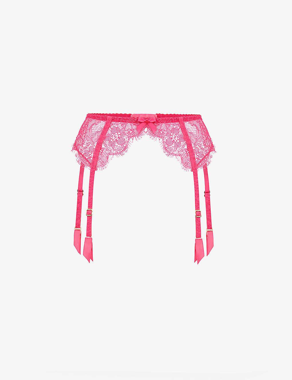 Agent Provocateur Lorna Bow-trim Lace Suspender X in Pink | Lyst