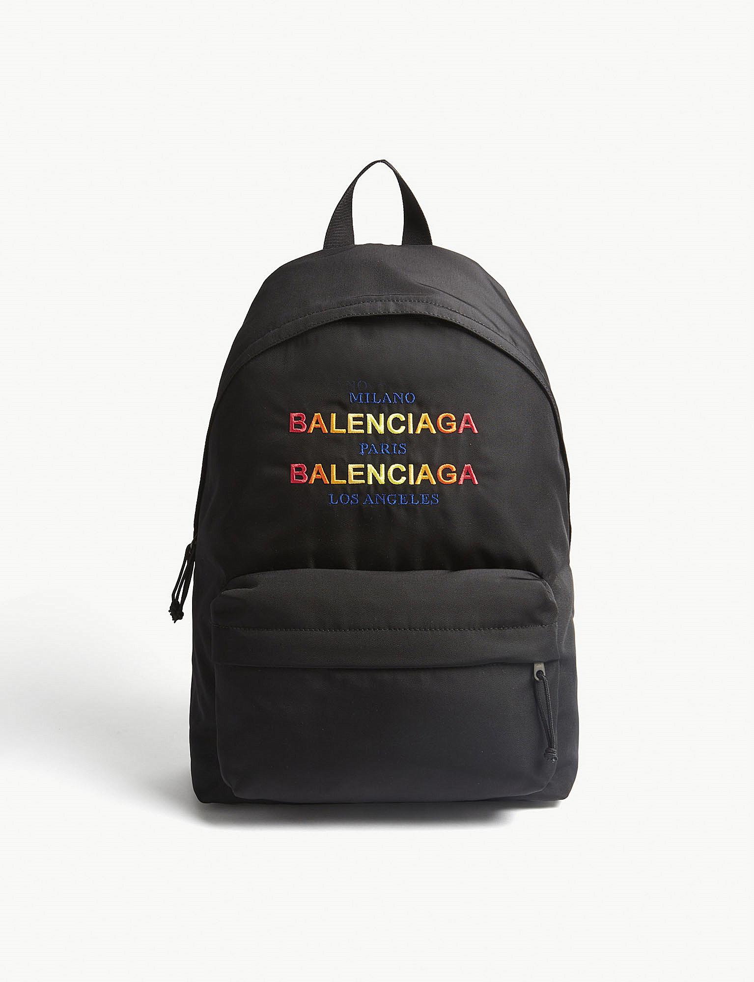 Balenciaga Synthetic Explorer Nylon Backpack in Black for Men Lyst