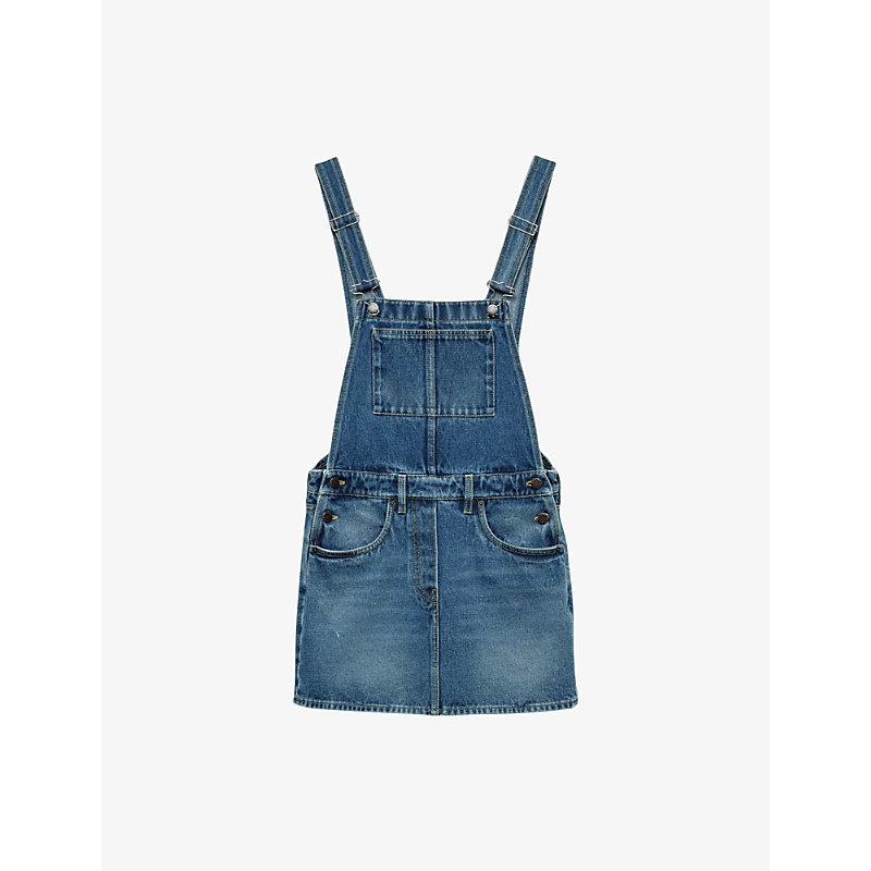 ワンピース PRADA Denim Dungarees Dress Prada Bib Overall Denim Mini Dress in Blue | Lyst