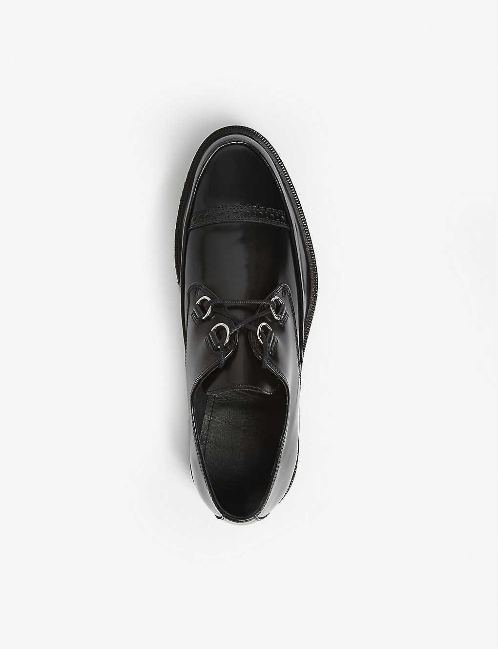 The Kooples D-ring Patent Leather Derby Shoes in Black for Men | Lyst