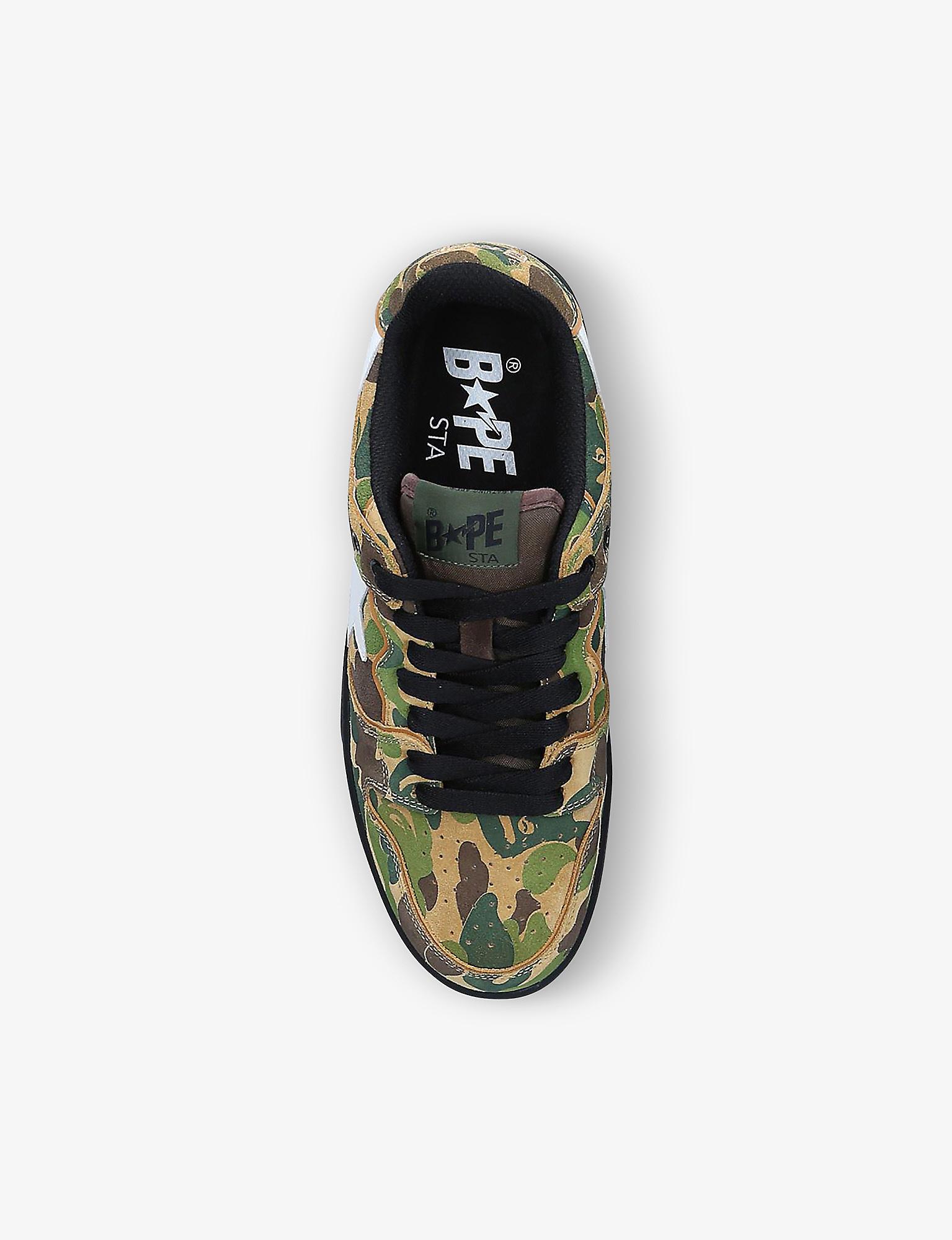 A Bathing Ape Bape Sk8 Sta Suede And Leather Mid top Trainers in