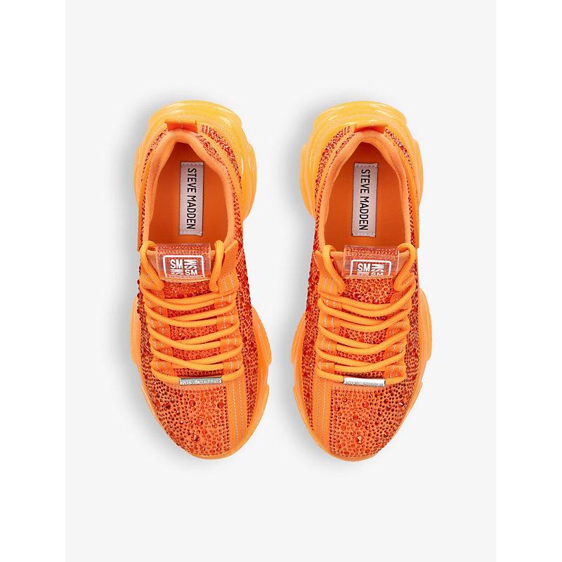 Steve Madden Mistica 575 Crystal Embellished Woven Low Top Trainers in Orange Lyst UK