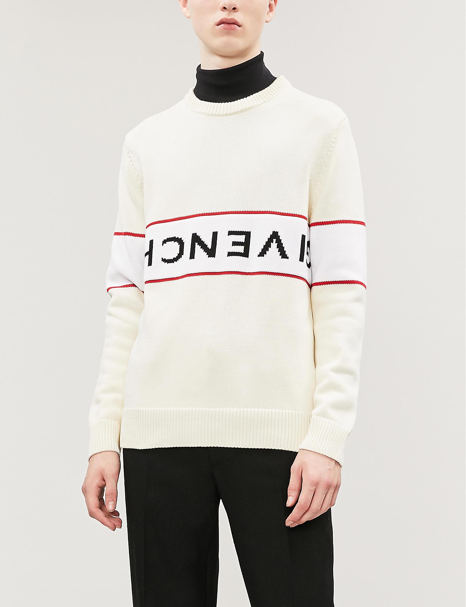 Givenchy Upside-down Logo Sweater in White for Men