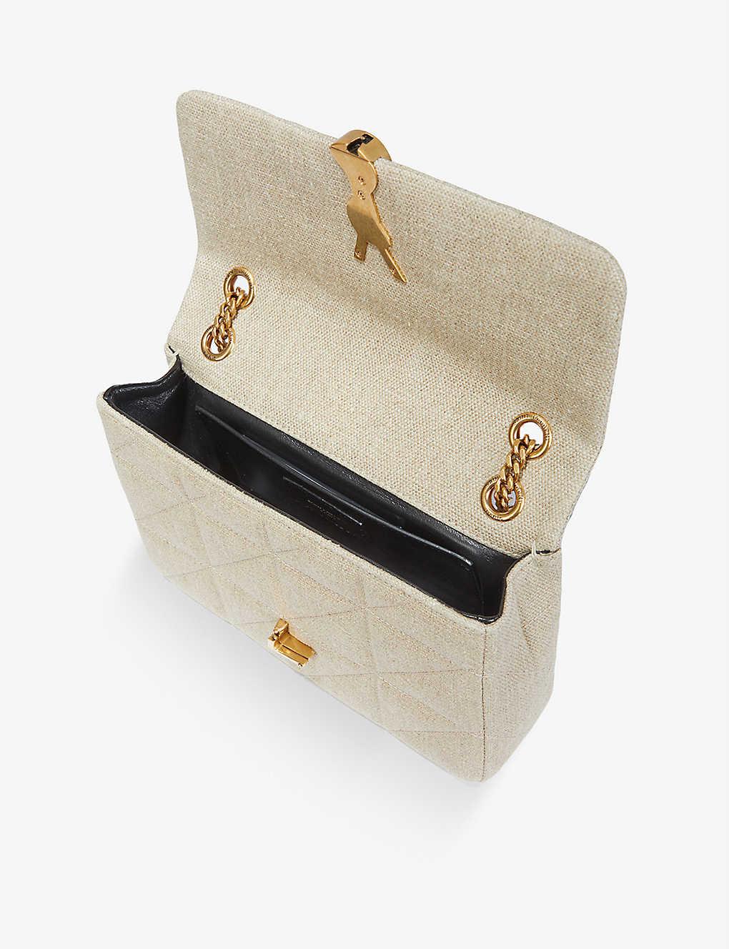 Saint Laurent Jamie Linen Shoulder Bag 