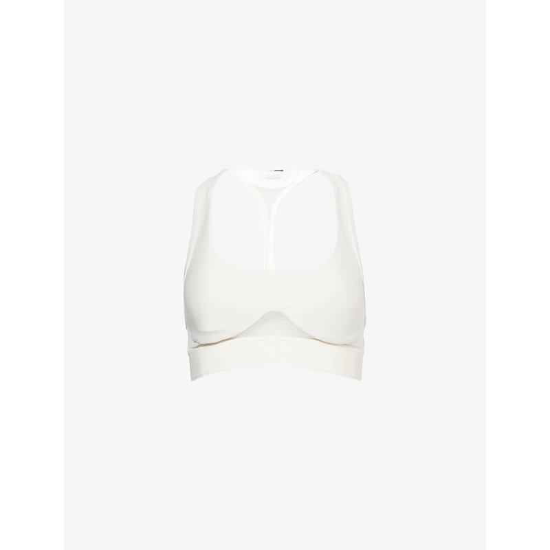 Alo Yoga Airlift Rebel Mesh-Panelled Stretch-Woven Bra in White | Lyst
