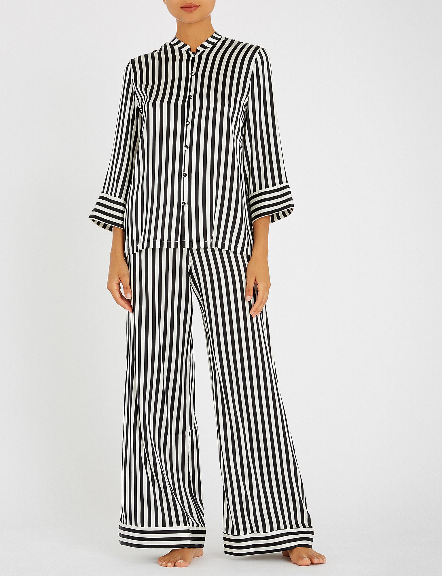black and white silk pyjamas