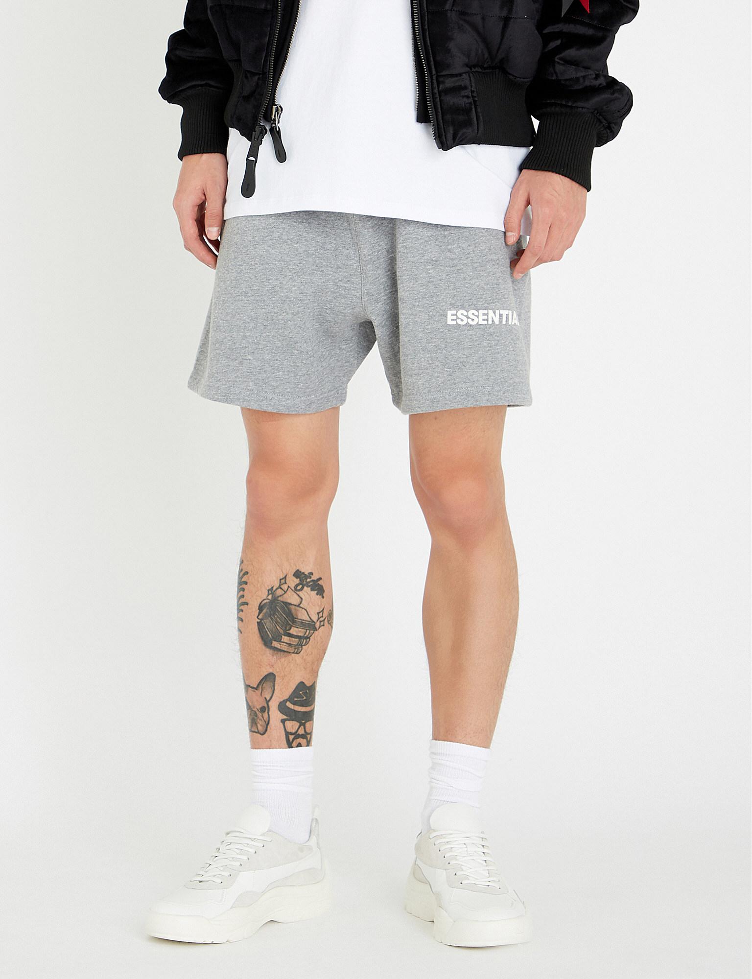 Fear Of God Essentials Dropped-crotch Cotton-blend Shorts in Gray for Men |  Lyst