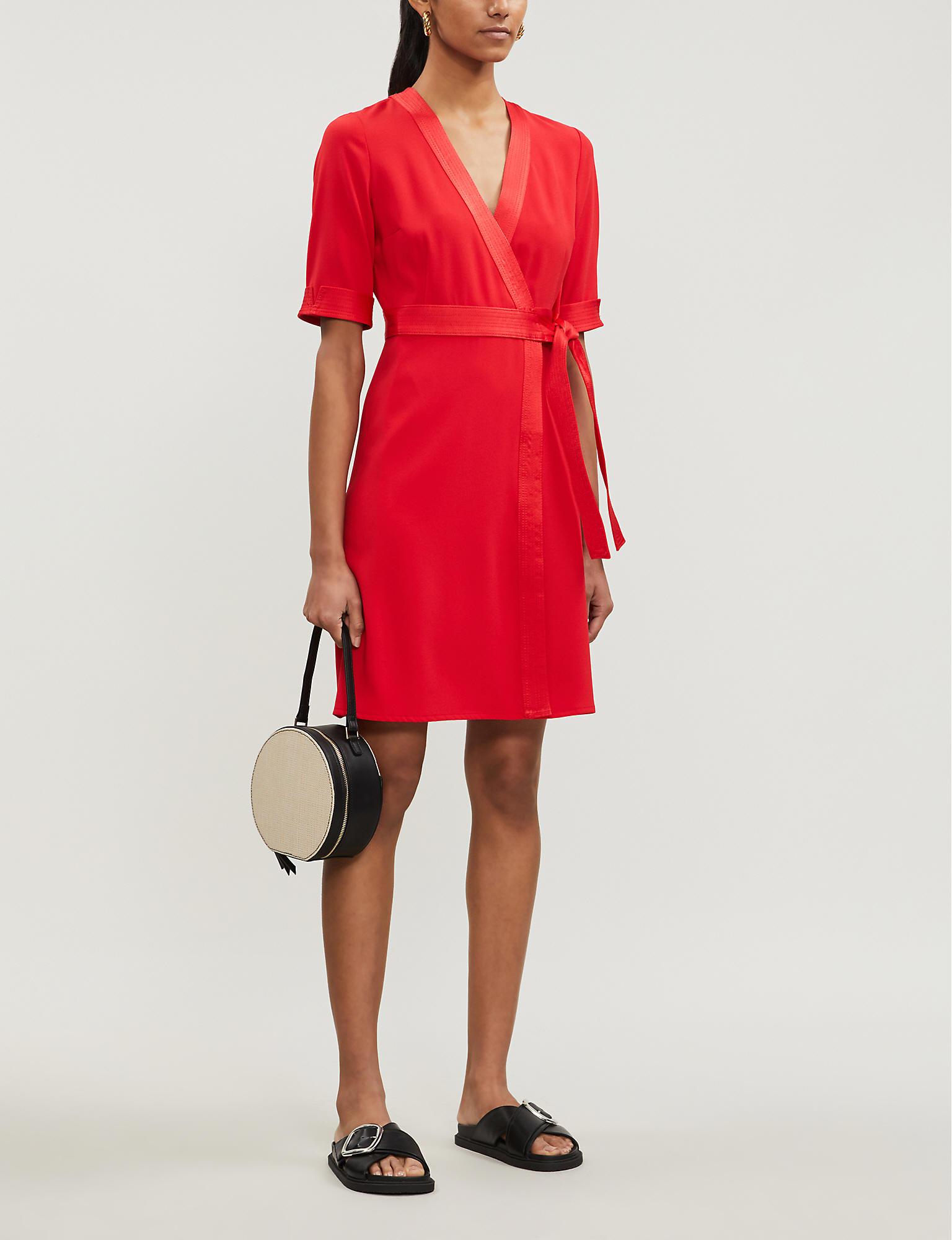 Claudie Pierlot Rosilea Kimono Woven Dress in Red | Lyst