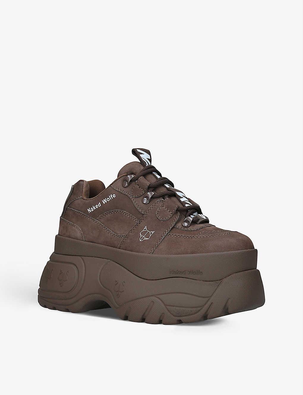 platform brown sneakers