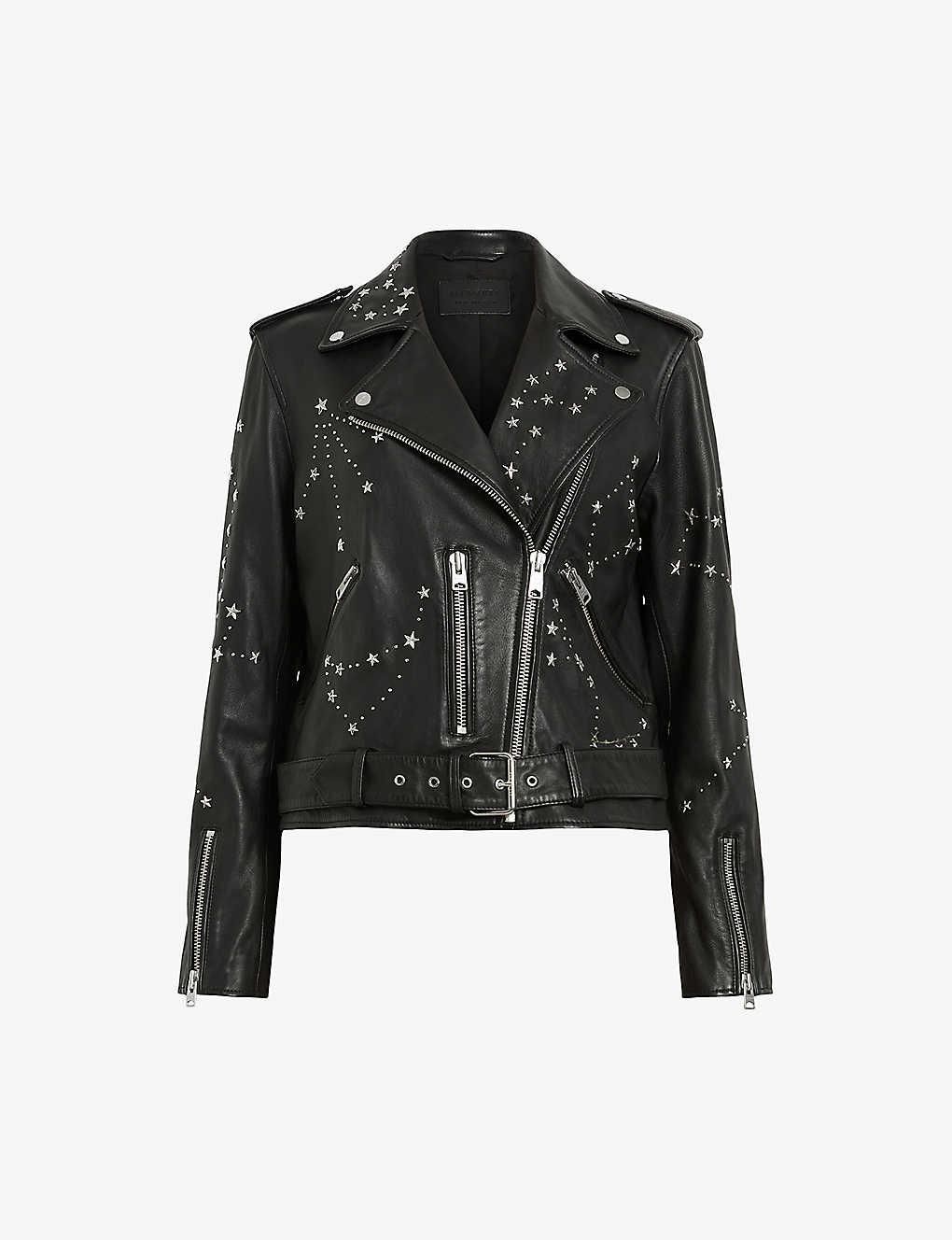 Balfern Stud embellished Leather Biker Jacket