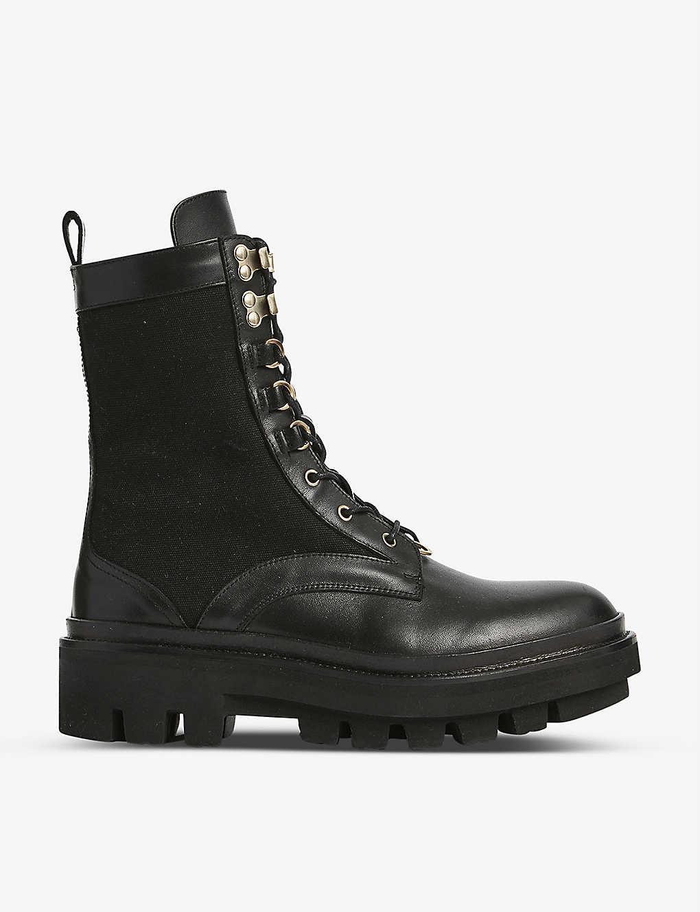 black canvas combat boots