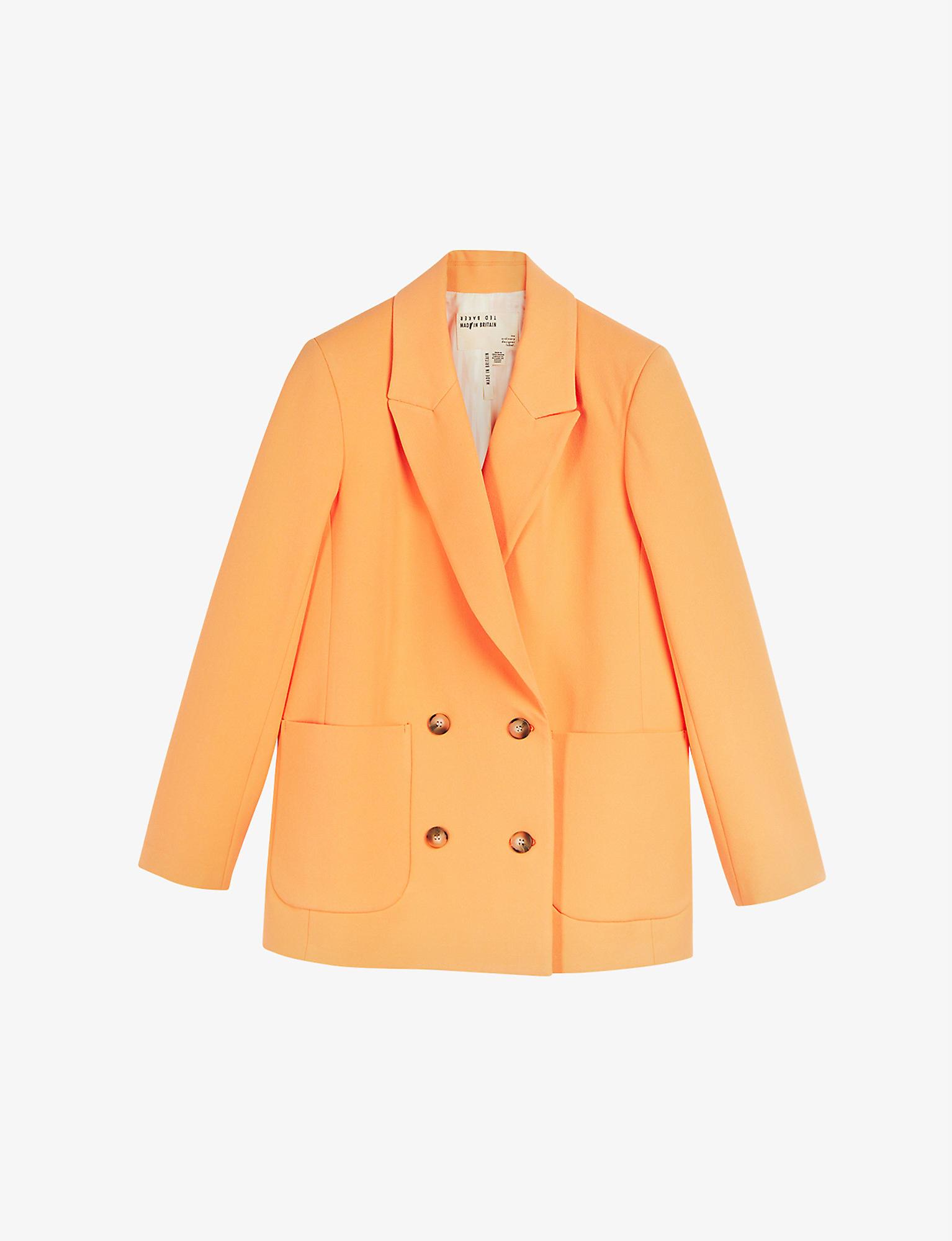 Ted Baker Womens Orange Kentt Double-breasted Stretch-woven Blazer 12 |  Lyst UK