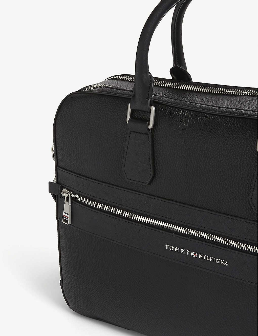 Tommy Hilfiger Th Modern Faux-leather Work Bag in Black for Men | Lyst