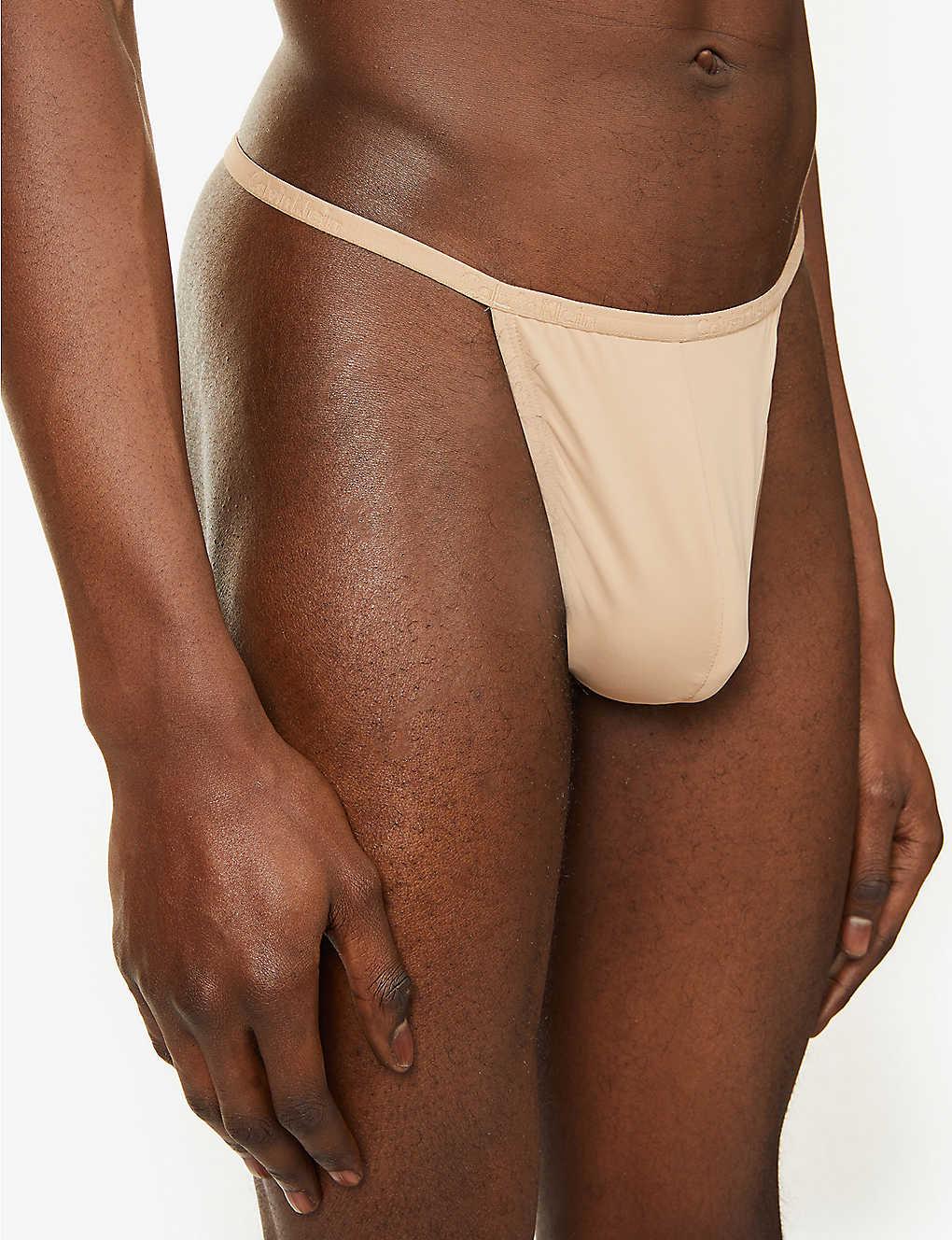 Calvin Klein Ck One Microfibre Mid-rise Thong Pack Of Two in Brown for Men  | Lyst