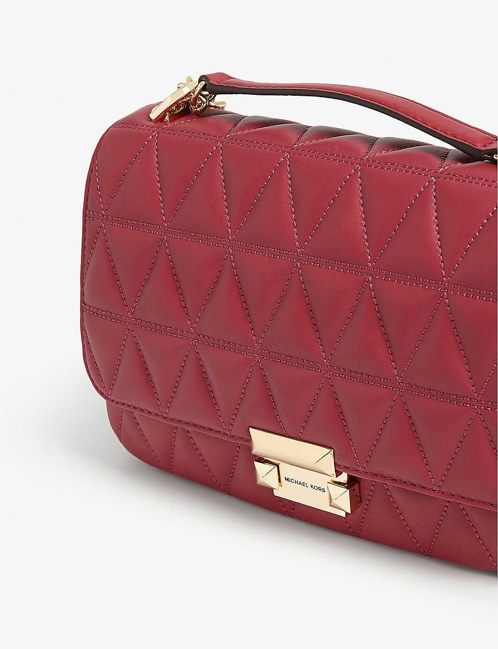 MICHAEL Michael Kors Sloan Large Quilted Leather Shoulder Bag in Red | Lyst