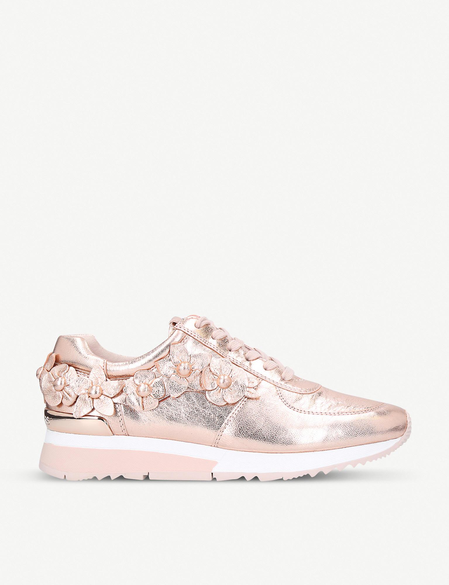 michael michael kors allie floral appliqué leather sneaker