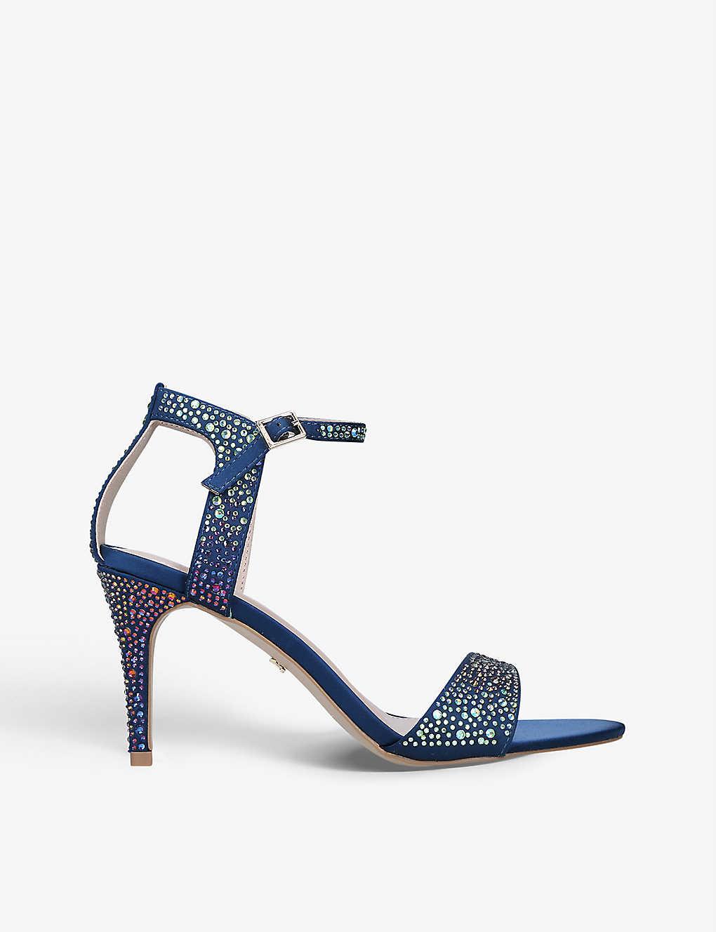 Carvela Kurt Geiger Kolluding Bling Glitter Heeled Sandals in Blue | Lyst