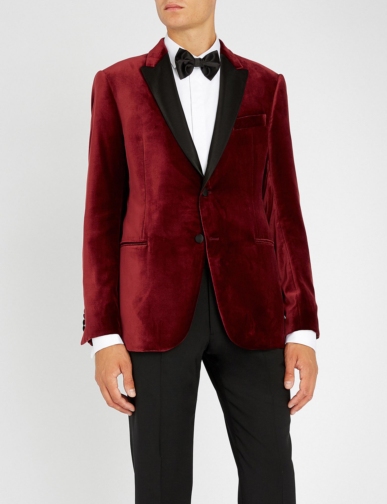 red armani suit
