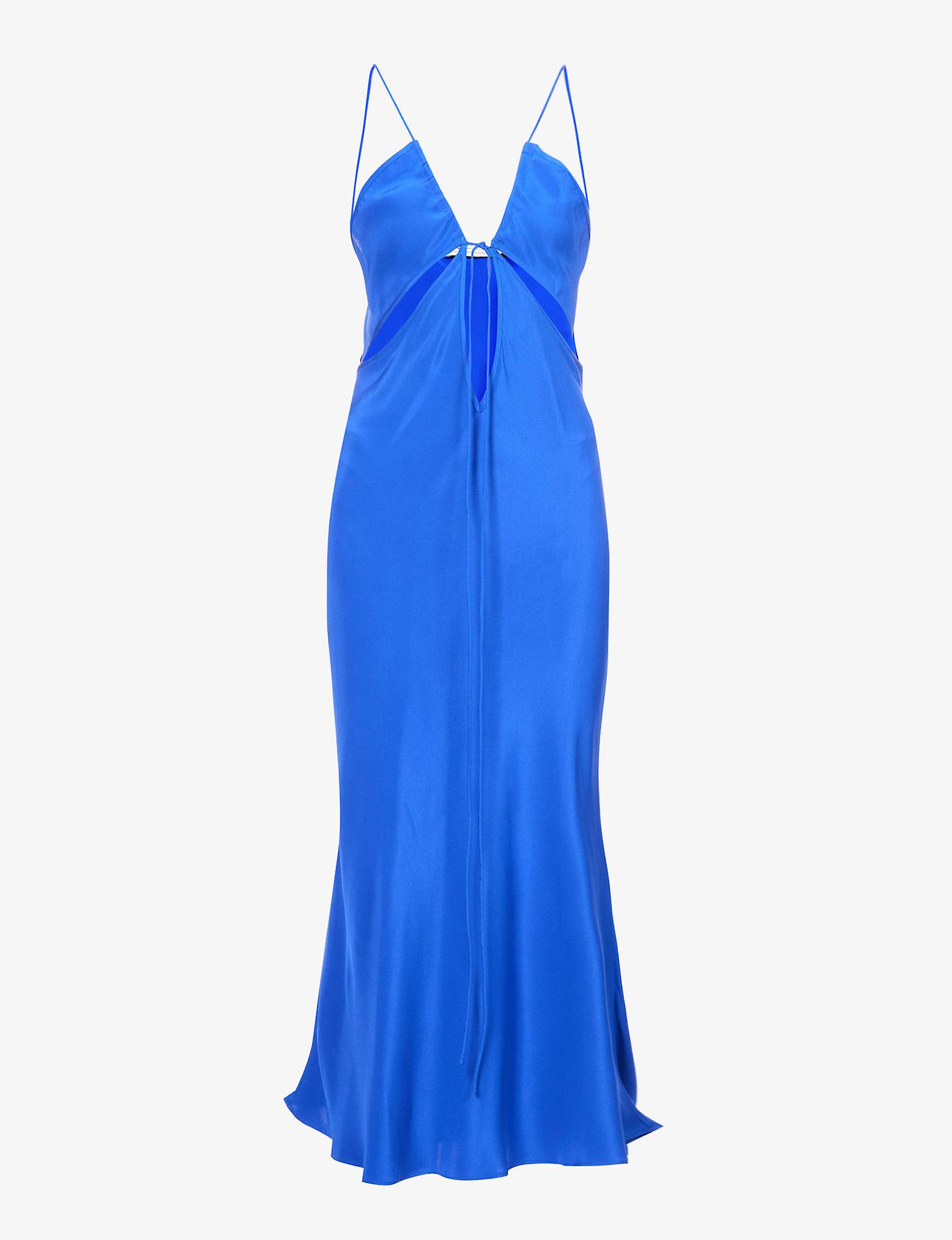 Christopher Esber Triquetra Cutout Silk Midi Cami Dress in Blue | Lyst ...