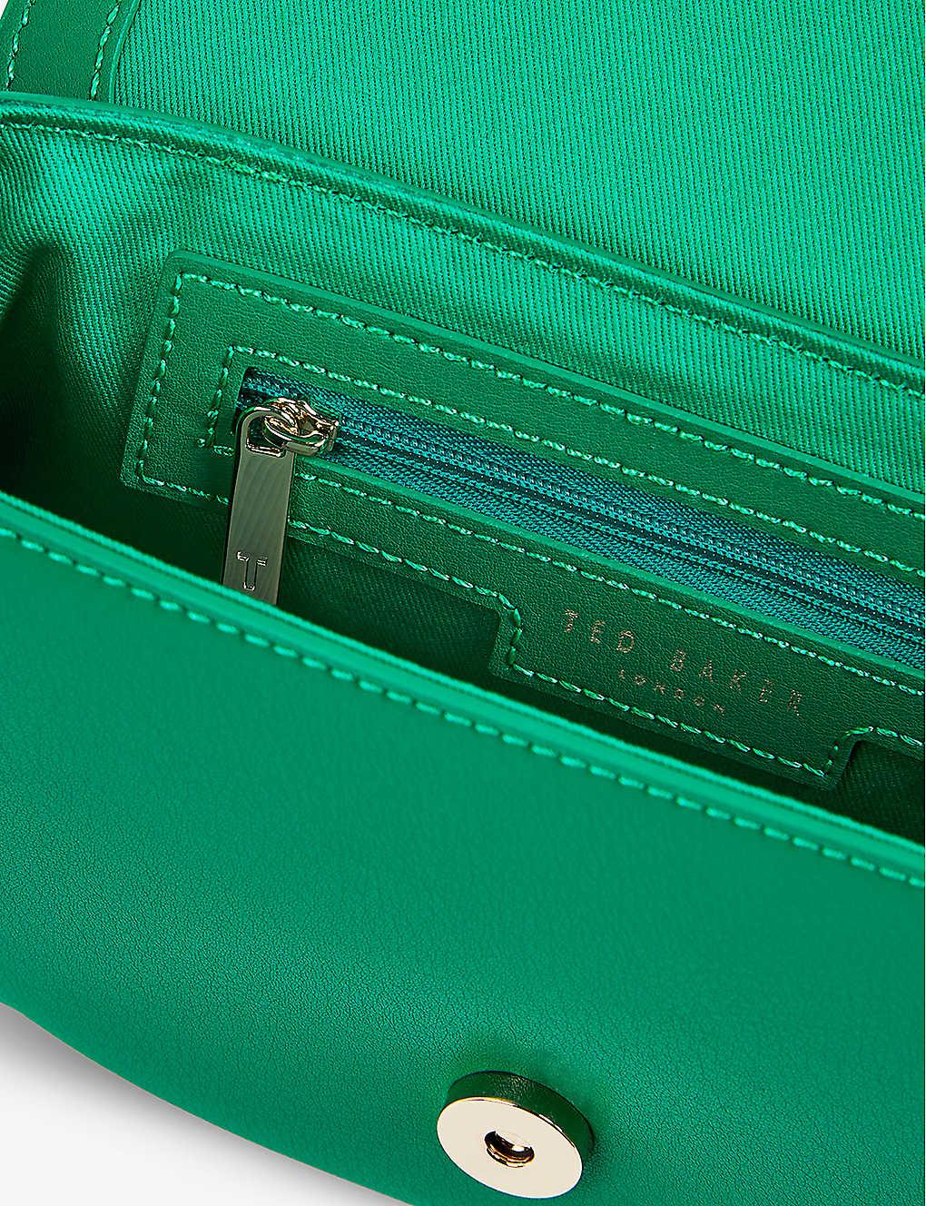 Ted Baker Eques Leather And Suede Bucket Bag in Green