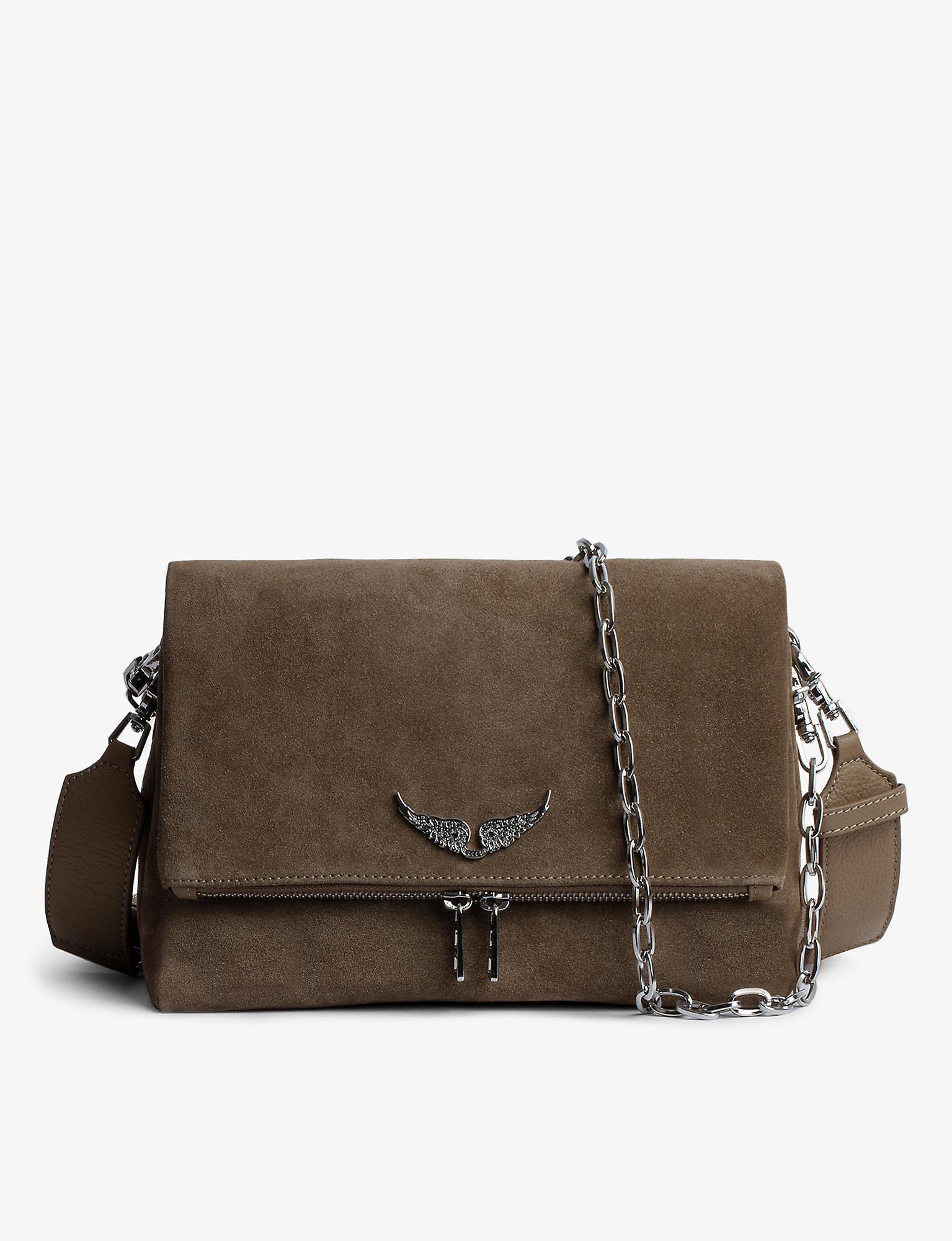Zadig & Voltaire Rocky Foldover Suede Crossbody Bag in Brown Lyst