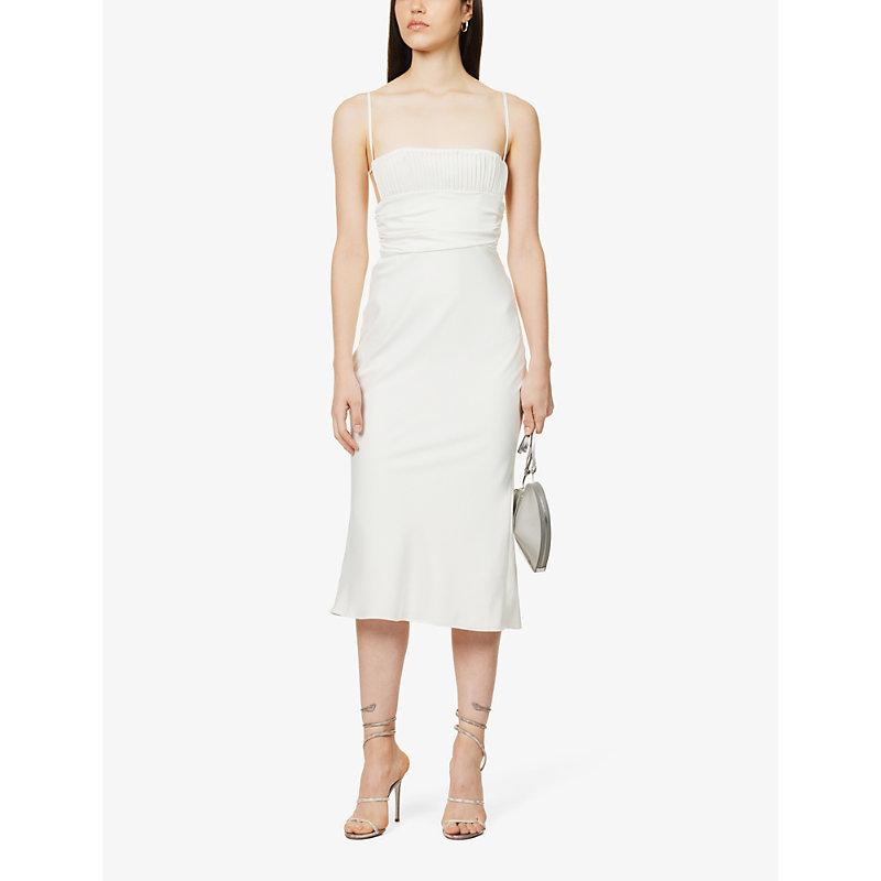 House Of Cb Lois Corset Satin Midi Dress in White | Lyst House Of Cb Lois Corset Satin Midi Dress in White | Lyst