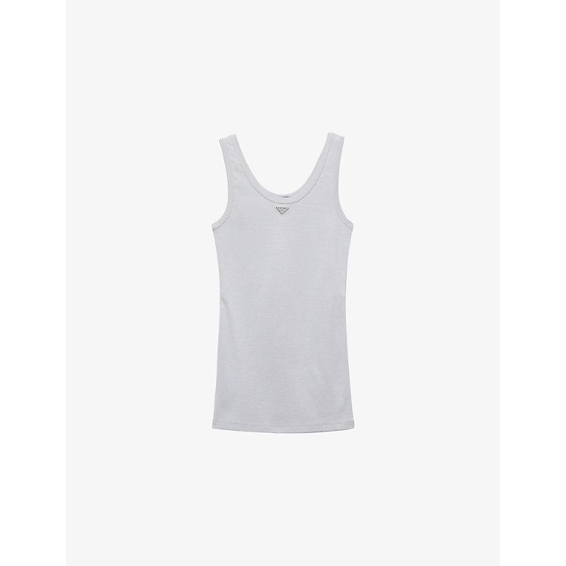 プラダ グレー タンクトップ S Women's Prada Sleeveless and tank tops | Lyst