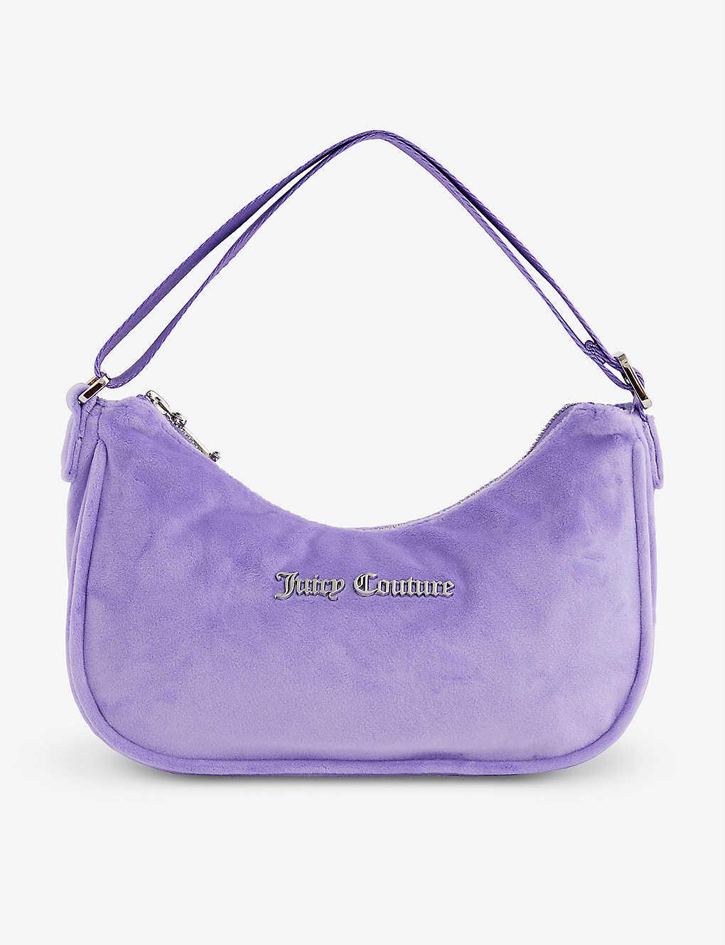 Juicy Couture Logoplaque Velour Shoulder Bag in Purple Lyst