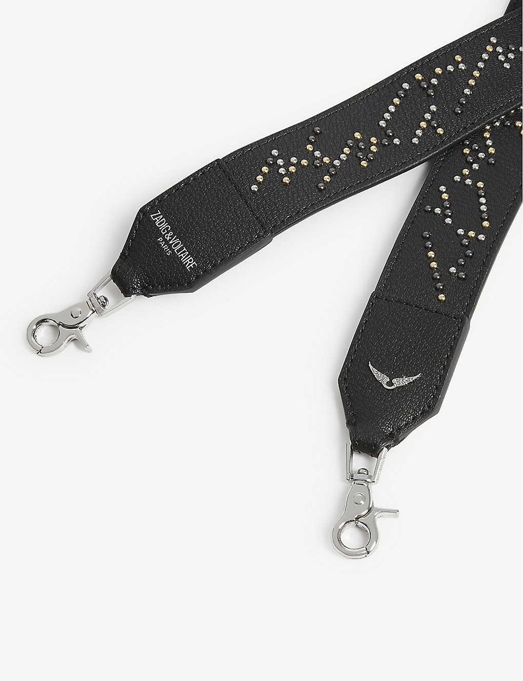 Zadig&Voltaire stud-detail leather bag strap Black