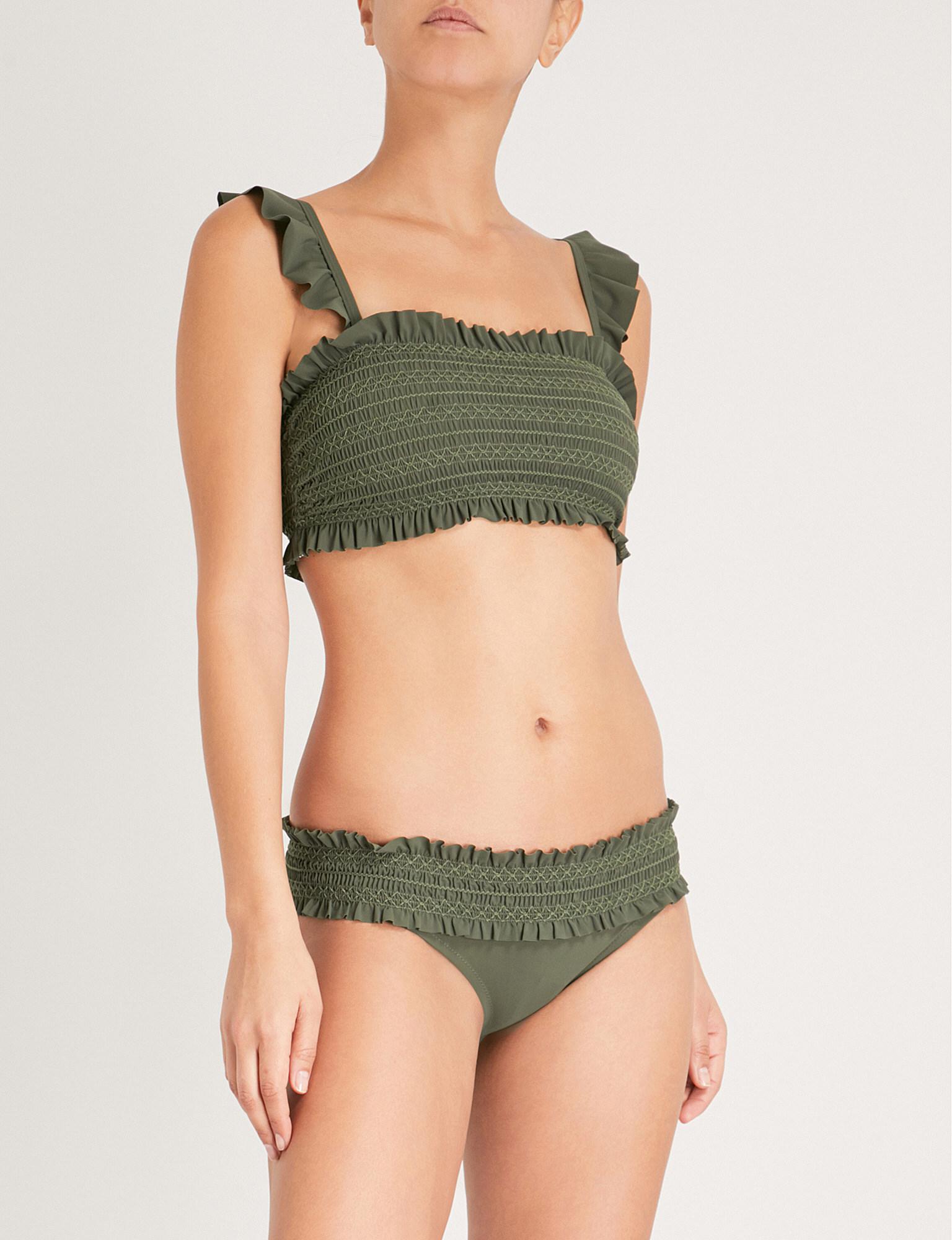 Tory Burch Costa Bandeau Bikini Top in Green | Lyst