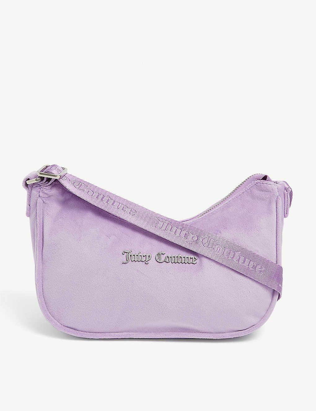 Juicy Couture Kendall Logo-plaque Velour Shoulder Bag in Purple | Lyst
