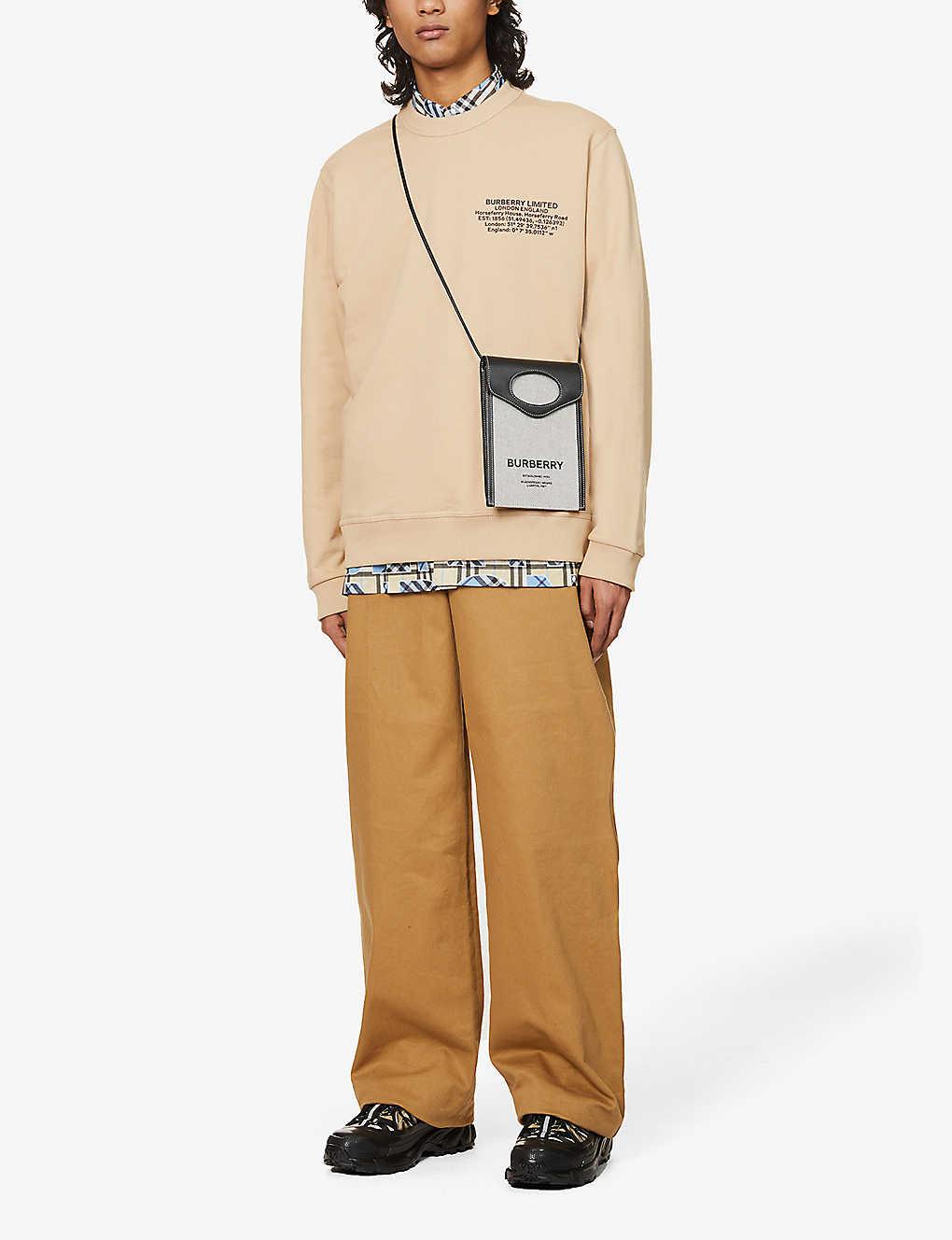 Burberry Angelo Logo-print Cotton-jersey Sweatshirt in Natural for Men |  Lyst