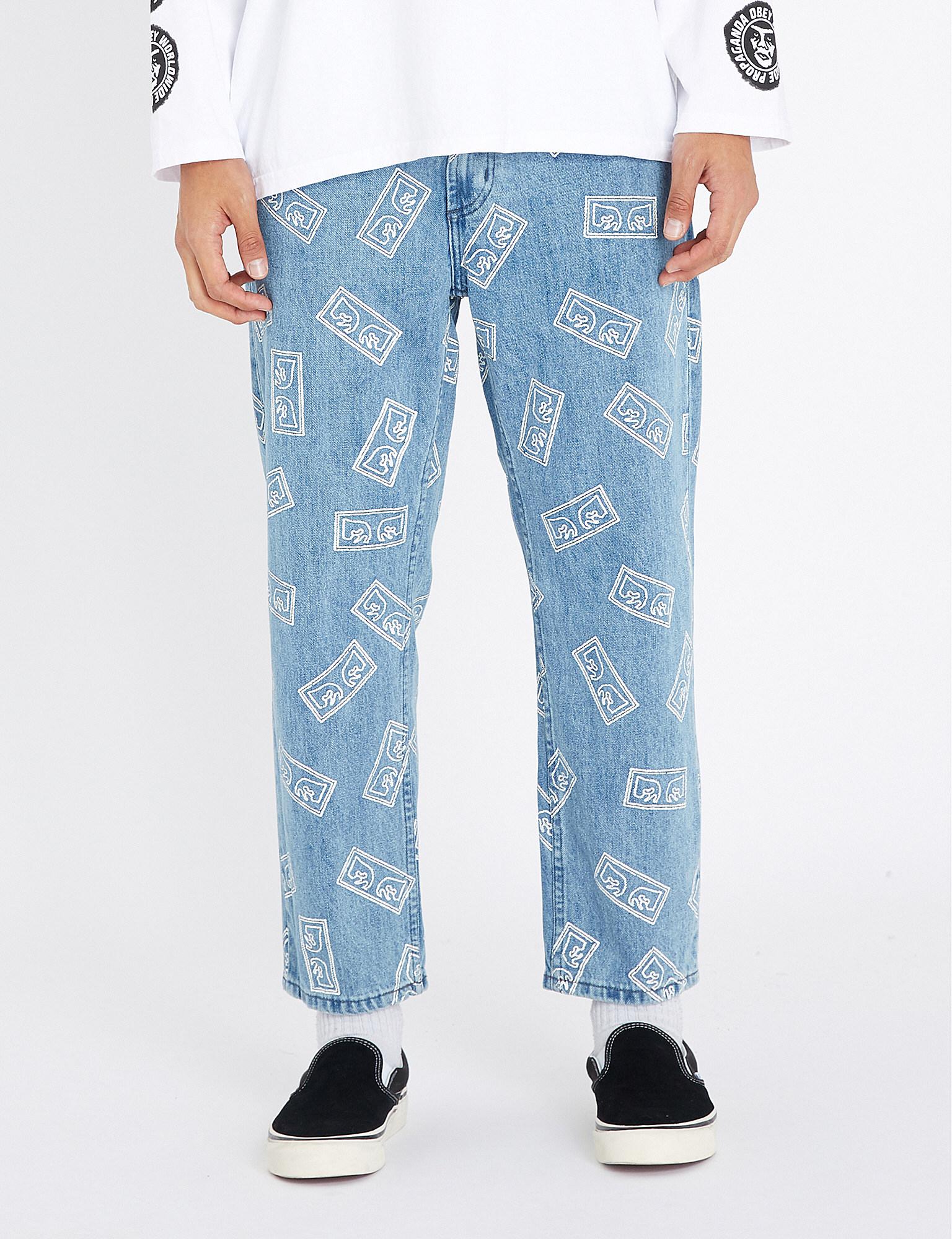 Obey Bender Eyes Regular-fit Tapered Jeans in Blue for Men | Lyst