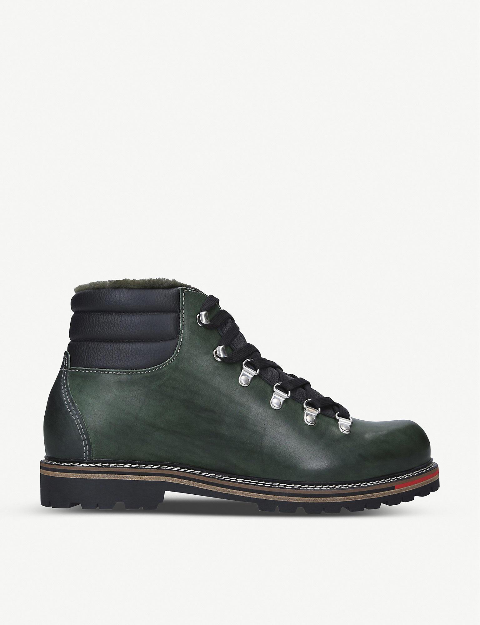 MONTELLIANA 1965 Alberto Leather And Shearling Hiking Boots in Green for  Men | Lyst