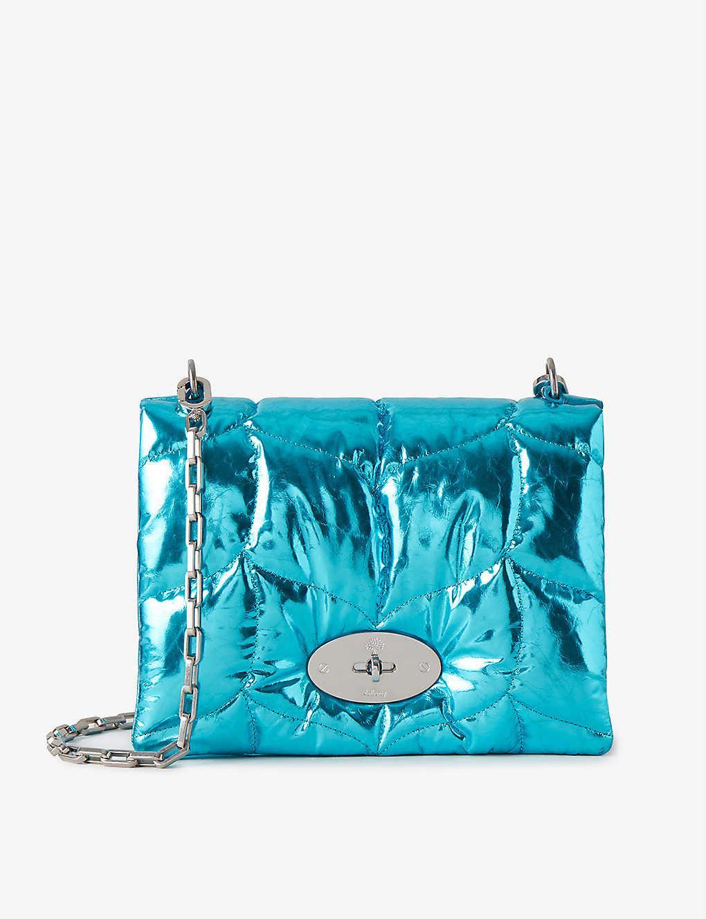 Mulberry Little Softie Metallic Leather Cross-body Bag in Blue | Lyst