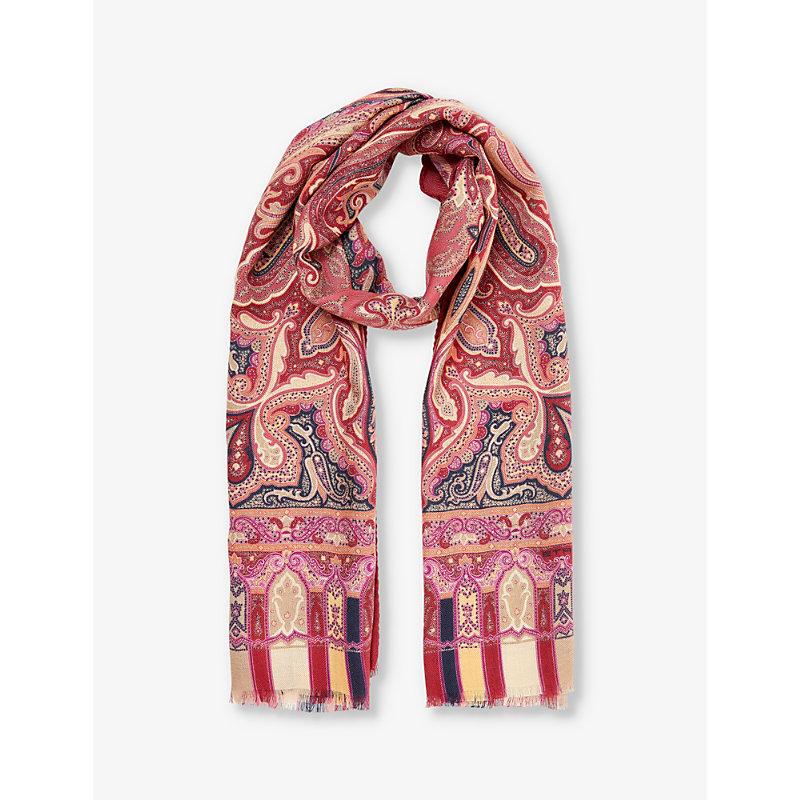 ETRO paisley-print silk scarf - Pink