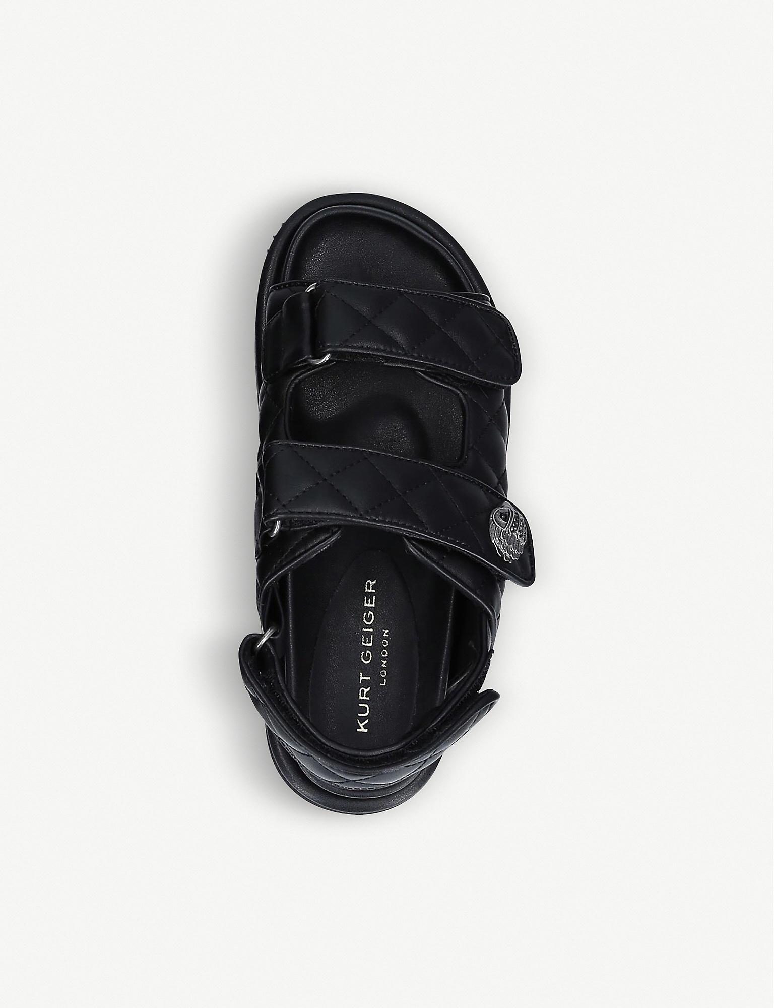 Kurt Geiger Orson Quilted Leather Sandals in Black | Lyst