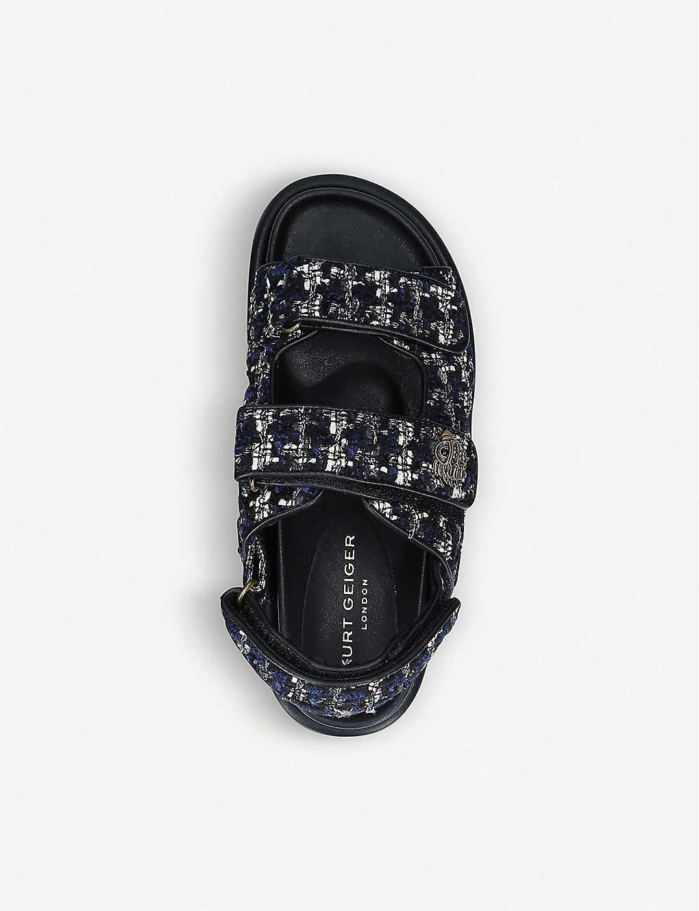 Kurt Geiger Orson Tweed Sandals in Blue | Lyst