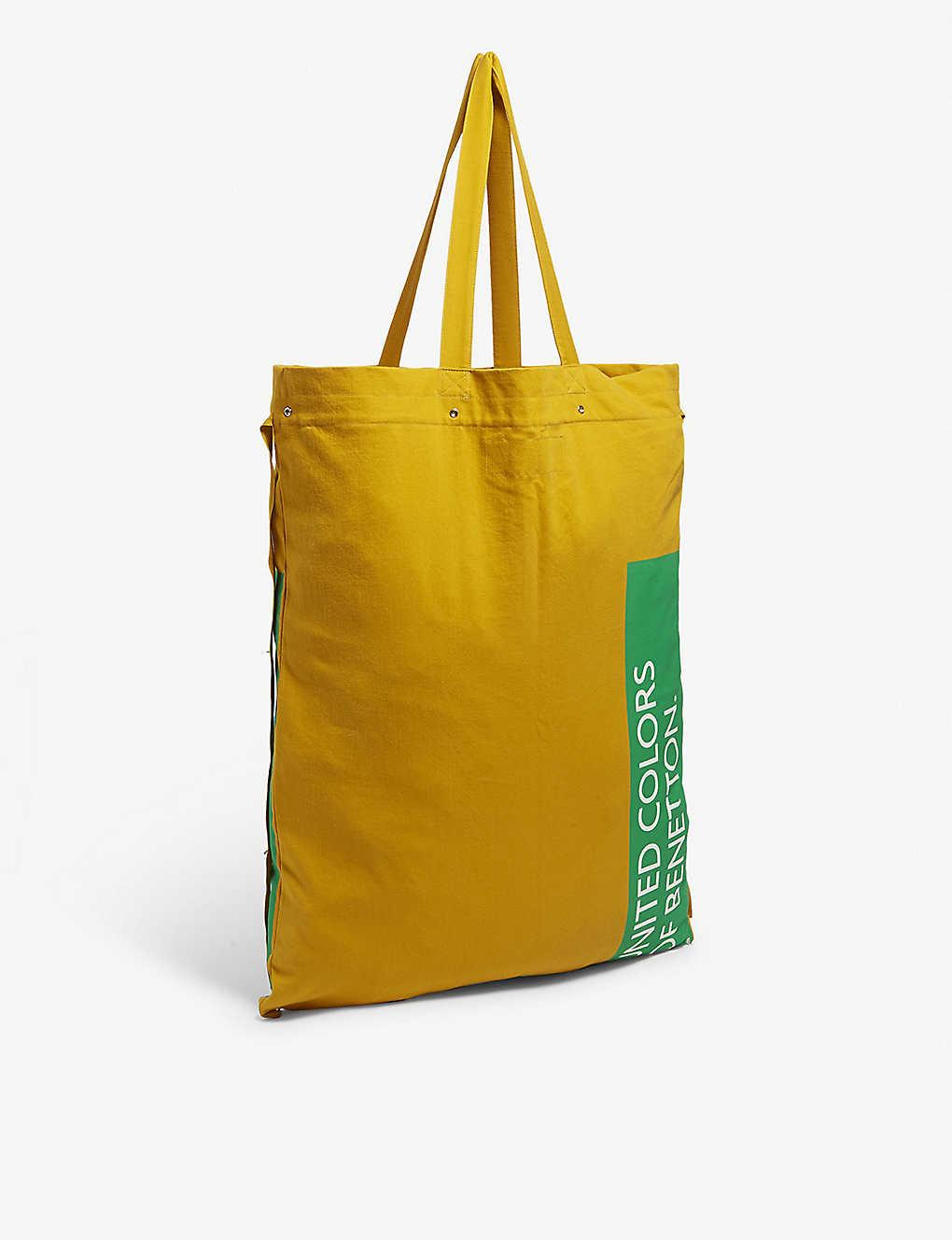Benetton Large Canvas Tote Bag in Yellow - Lyst