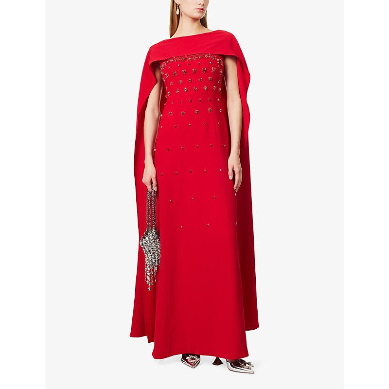 fitted lace wedding dress Alaric Gown Fuchsia Satin Jacquard US 4