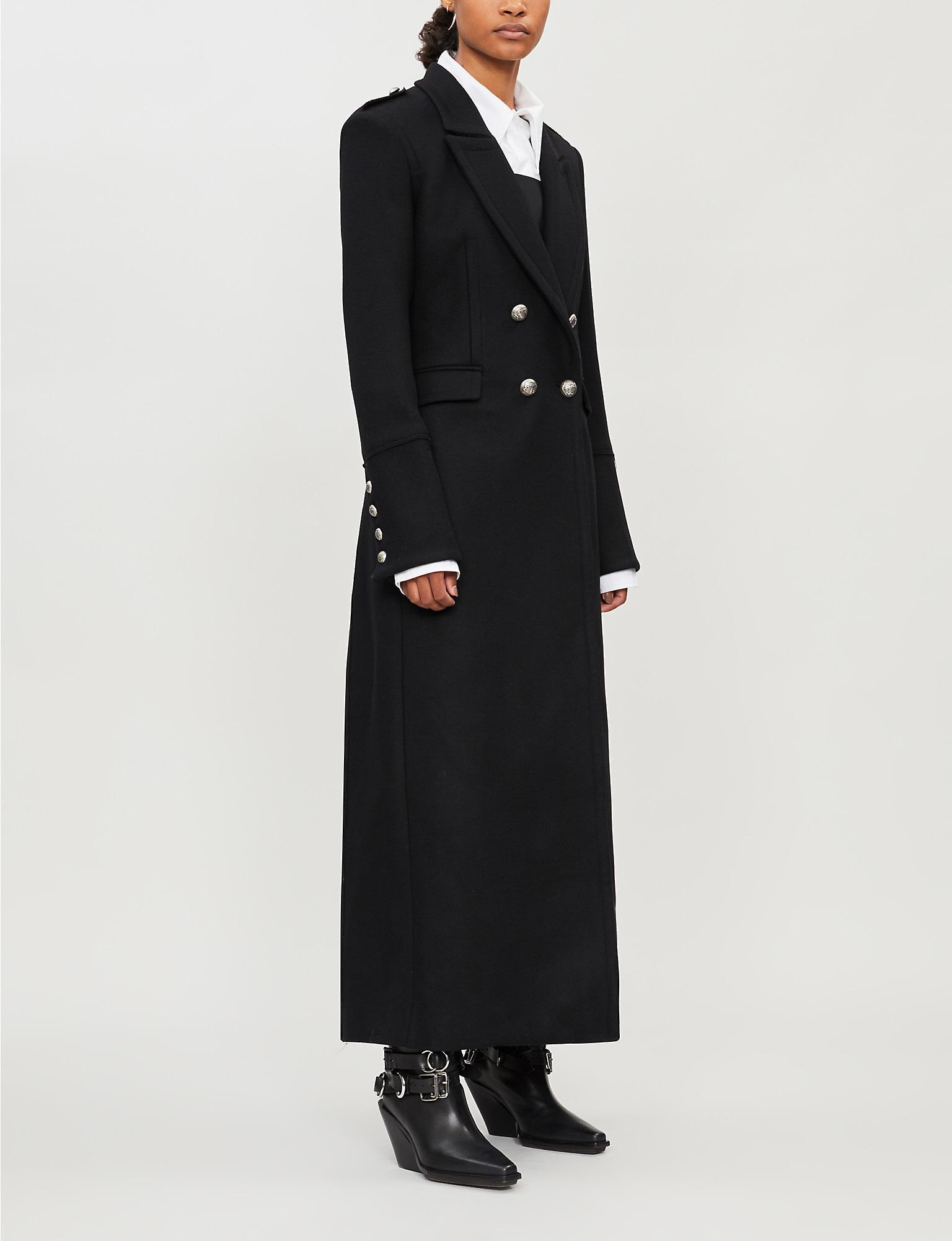 wool blend maxi coat