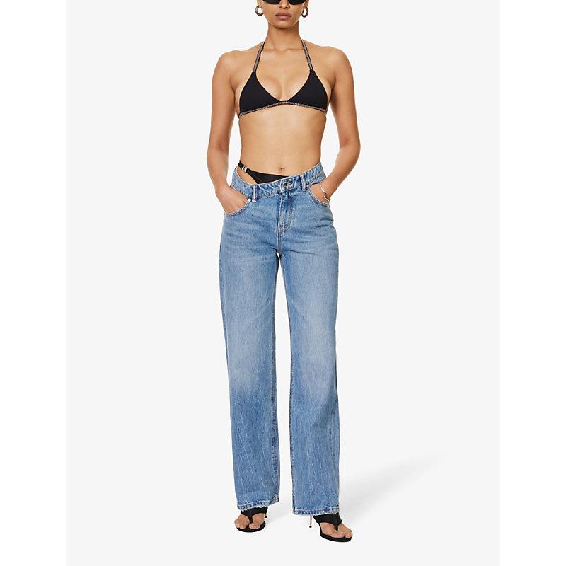 Alexander Wang Asymmetrical-waist Straight-leg Low-rise Jeans in Blue |  Lyst UK